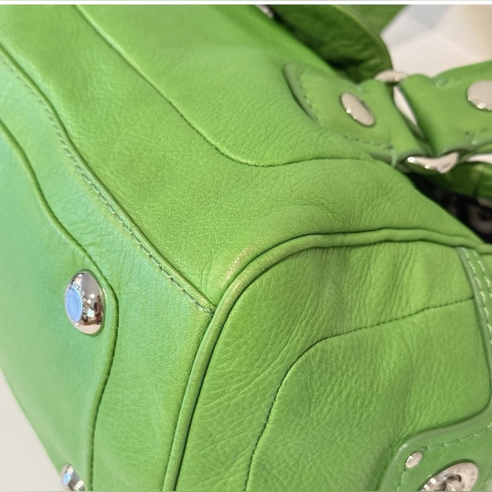 Marc by Marc Jacobs Lime Kelly Green Leather Shoulder Bag GUC - Picture 8 of 15